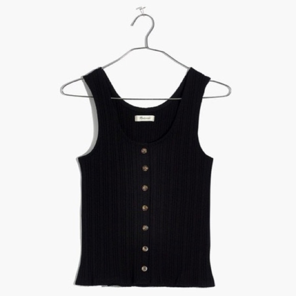 Madewell ribbed button front tank top